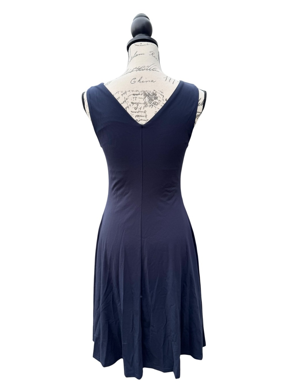 OGL Navy Stretch V-Neck Midi Dress - Picture 4 of 10